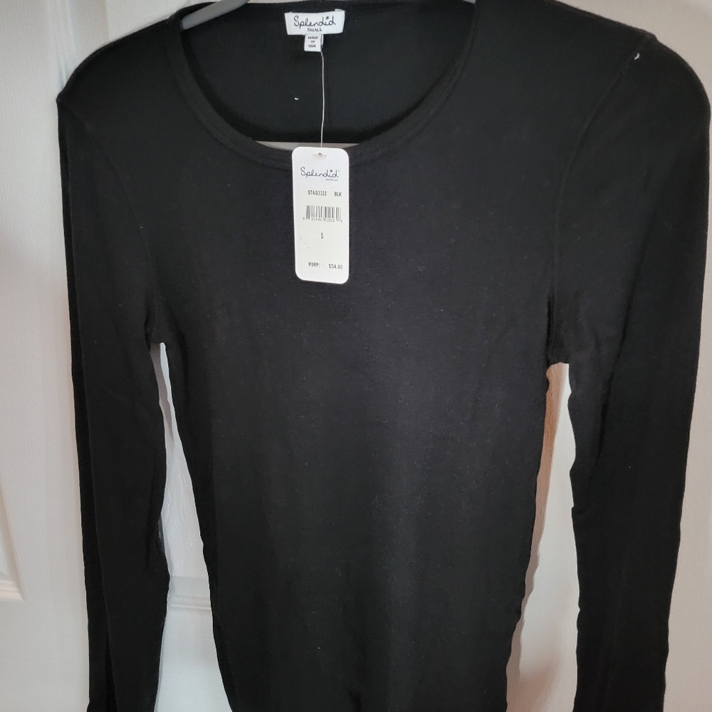 NWT 3 Splendid Women's  Long-Sleeve Crew T-Shirt Top Size Small choose color